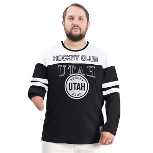 �J�[�� �o���N�X �����Y �g�b�v�X T�V���c ���� Men's G-III Sports by Carl Banks Black Utah Mammoth Adaptive Wear Outlast Durene Long-Sleeve T-Shirt Utm Black �u���b�N