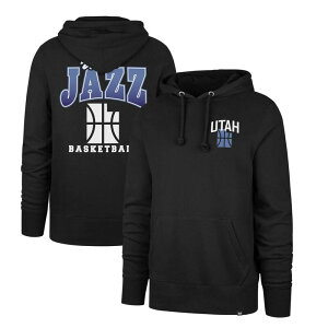 �t�H�[�e�B�Z�u���u�����h �����Y �g�b�v�X T�V���c �p�[�J�[ 47 Brand Men's '47 Black Utah Jazz 2025/26 City Edition Jab Step Headline Hoodie Jaz Black �u���b�N