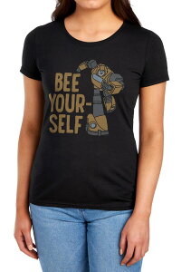 "�A�j���L�����N�^�[ ���f�B�[�X �g�b�v�X T�V���c �O���t�B�b�N Licensed Character Juniors' Transformers ""Bee Yourself"" Graphic Tee Black �u���b�N"