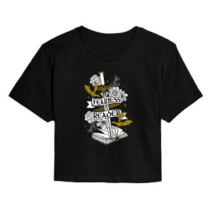 �A�j���L�����N�^�[ ���f�B�[�X �g�b�v�X T�V���c �N���b�v�h �O���t�B�b�N Licensed Character Juniors' Fearless Reader Graphicropped Tee Black �u���b�N