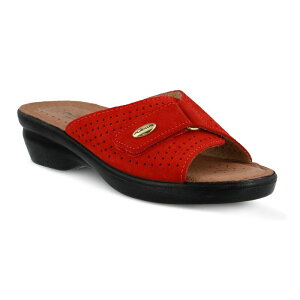 yz tNTX fB[X T_ V[Y Flexus by Spring Step Kea Women's Suede Slide Sandals Red