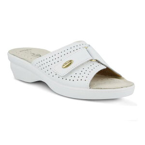 yz tNTX fB[X T_ V[Y Flexus by Spring Step Kea Women's Suede Slide Sandals White