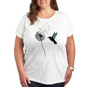 �A���u�����f�b�h ���f�B�[�X �g�b�v�X T�V���c �v���X�T�C�Y �O���t�B�b�N Unbranded Plus Hummingbird Andandelion Graphic Tee White �z���C�g