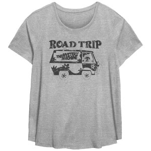 �A�j���L�����N�^�[ ���f�B�[�X �g�b�v�X T�V���c �v���X�T�C�Y �O���t�B�b�N Licensed Character Plusize Scooby-Doo Mystery Machine Road Trip Graphic Tee Heather Gray �O���[