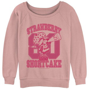 �A�j���L�����N�^�[ ���f�B�[�X �g�b�v�X T�V���c �O���t�B�b�N Licensed Character Juniors' Strawberry Shortcake 80 Collegiate Graphic Pullover Desert Pink �s���N
