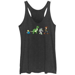 �f�B�Y�j�[ �s�N�T�[ ���f�B�[�X �g�b�v�X T�V���c Disney / Pixar's Toy Story Toy Crossing Juniors' Racerback Tank Top Black Heather �u���b�N