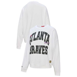 �~�b�`�F��&�l�X ���f�B�[�X �g�b�v�X T�V���c �X�E�F�b�g Women's Mitchell & Ness White Atlanta Braves Oversized Cooperstown Sweatshirt Brv White �z���C�g