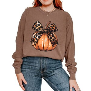 Simply Sage Market ���f�B�[�X �g�b�v�X T�V���c Simply Sage Market Coquette Fall Pumpkin Garment Dyed Long Sleevespresso �Z�[�W