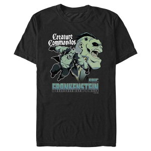 �A�j���L�����N�^�[ �����Y �g�b�v�X T�V���c �g�[�� �O���t�B�b�N Licensed Character Big & Tall Creature Commandos Eric Explosion Graphic Tee Black �u���b�N