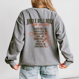 Simply Sage Market ���f�B�[�X �g�b�v�X T�V���c �X�E�F�b�g Simply Sage Market Jingle Bell Rock World Tour - Womens Lightweight Garment Dyed Sweatshirt Grey �O���[