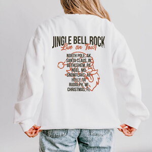 Simply Sage Market ���f�B�[�X �g�b�v�X T�V���c �X�E�F�b�g Simply Sage Market Jingle Bell Rock World Tour - Womens Lightweight Garment Dyed Sweatshirt White �z���C�g