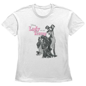 �f�B�Y�j�[ ���f�B�[�X �g�b�v�X T�V���c ���B���e�[�W �O���t�B�b�N Disney's Lady And The Tramp Women's Vintage Poster Graphic Tee White �z���C�g