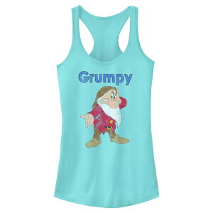 �f�B�Y�j�[ ���f�B�[�X �g�b�v�X T�V���c Disney'snowhite And The Seven Dwarfs Grumpy Juniors' Racerback Tank Top Cancun �z���C�g