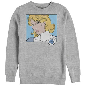 �}�[�x�� �����Y �g�b�v�X T�V���c �g�[�� �t���[�X �O���t�B�b�N Big & Tall Marvel Fantastic Four Invisible Girl Pop Art Portrait Graphic Fleece Athletic Heather �w�U�[