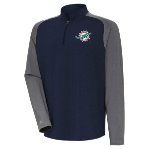 �A���e�B�O�A �����Y �g�b�v�X T�V���c Men's Antigua Navy/Gray Miami Dolphins Dauntless Quarter-Zip Top Dol Navy �l�C�r�[