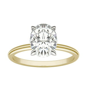 �`���[���Y �A���h �R���o�[�h ���f�B�[�X �A�N�Z�T���[ �����O Charles & Colvard 2 Carat.W. Lab-Created Moissanite Oval Solitaire Ring 10k Two Tone