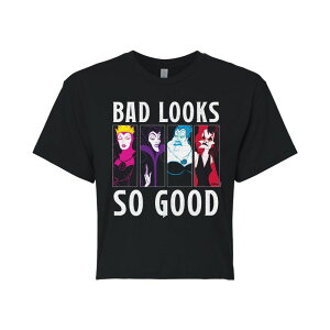 �f�B�Y�j�[ ���f�B�[�X �g�b�v�X T�V���c �N���b�v�h Juniors' Disney Villains Bad Lookso Good Cropped Tee Black �u���b�N
