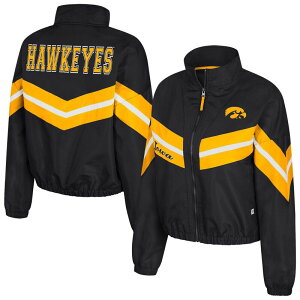 �R���V�A�� ���f�B�[�X �A�E�^�[ �W���P�b�g�E�u���]�� Women's Colosseum Black Iowa Hawkeyes Thin Ice Full-Zip Windbreaker Iwa Black �u���b�N