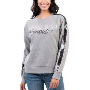 G-III ���f�B�[�X �g�b�v�X T�V���c �X�E�F�b�g Women's G-III 4Her by Carl Banks Gray Pittsburgh Penguins Penalty Box Pullover Sweatshirt Pngrey �O���[