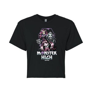 �A�j���L�����N�^�[ ���f�B�[�X �g�b�v�X T�V���c �N���b�v�h Licensed Character Juniors' Monster High Alumni Reunion Tour Cropped Tee Black �u���b�N