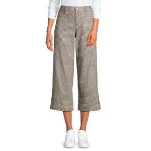�����Y�G���h ���f�B�[�X �{�g���X �J�W���A���p���c ���C�h���b�O Women's Lands' End High-Rise Wide Leg Cropants Caramel Houndstooth