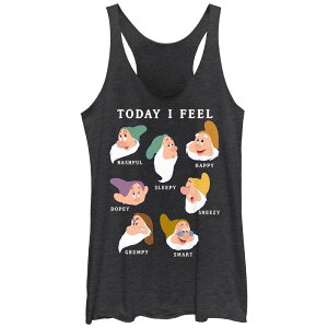 �f�B�Y�j�[ ���f�B�[�X �g�b�v�X T�V���c Disney'snowhite And The Seven Dwarfs Today I Feel Juniors' Racerback Tank Top Black Heather �u���b�N
