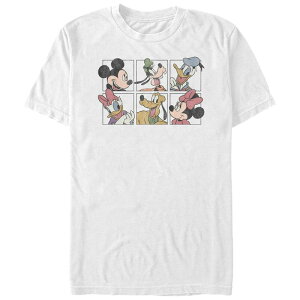 �f�B�Y�j�[ �����Y �g�b�v�X T�V���c �g�[�� �O���t�B�b�N Disney's Mickey Mouse And Friends Profile Squares Big & Tall Graphic Tee White �z���C�g