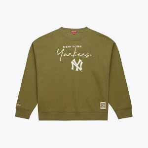�~�b�`�F��&�l�X ���f�B�[�X �g�b�v�X T�V���c �X�E�F�b�g �t���[�X Women's Mitchell & Ness Olive New York Yankees Cooperstown Collection Fleece Sweatshirt Ynk Multi �}���`�J���[