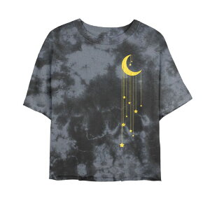 �A�j���L�����N�^�[ ���f�B�[�X �g�b�v�X T�V���c �N���b�v�h �O���t�B�b�N Licensed Character Juniors' Stars Hanging On The Moon Cropped Graphic Tee Black Charcoal �u���b�N