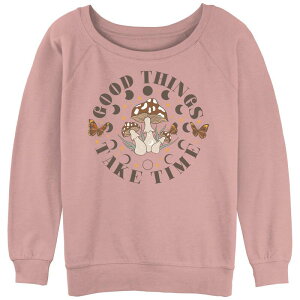 �A���u�����f�b�h ���f�B�[�X �g�b�v�X T�V���c �p�C�� �O���t�B�b�N Unbranded Juniors' Good Things Mushrooms And Moonslouchy Terry Graphic Pullover Desert Pink �s���N