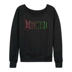 �A�j���L�����N�^�[ ���f�B�[�X �g�b�v�X T�V���c �p�C�� ���S Licensed Character Women's Wicked Theatricalogo French Terry Long Sleeve Tee Black �u���b�N