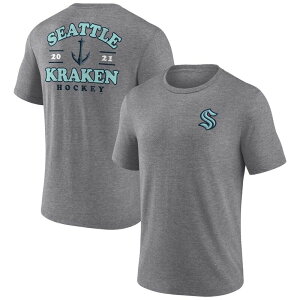 �t�@�i�e�B�N�X �����Y �g�b�v�X T�V���c Men's Fanatics Heather Gray Seattle Kraken Winger Tri-Blend T-Shirt Krk Grey �O���[