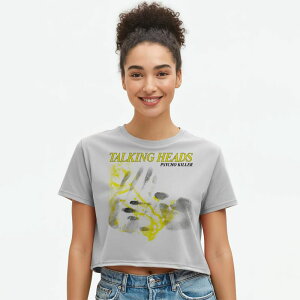 �A���u�����f�b�h ���f�B�[�X �g�b�v�X T�V���c �v�����g �N���b�v�h �O���t�B�b�N Unbranded Juniors' Talking Heads Psycho Killer Hand Prints Cropped Graphic Tee Bright White �z���C�g