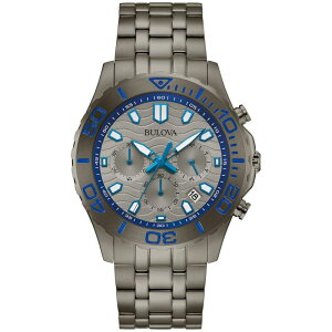 �u���o �����Y �A�N�Z�T���[ �r���v T�V���c Bulova Men's Chronograph Stainlessteel Bracelet Watch - 98B434 Gray �O���[