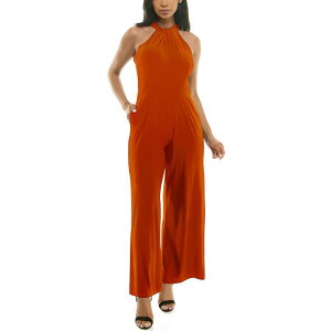 �j�i���I�i���h ���f�B�[�X �g�b�v�X �����s�[�X �W�����v�X�[�c �z���^�[ Women's Nina Leonard Wide-Leg Halter Jumpsuit Pumpkin Spice