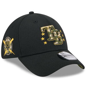 �j���[�G�� �����Y �A�N�Z�T���[ �X�q Men's New Era Black Tampa Bay Rays 2024 Armed Forces Day 39THIRTY Flex Hat Ray Black �u���b�N