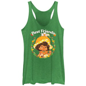�A�j���L�����N�^�[ ���f�B�[�X �g�b�v�X T�V���c Licensed Character Juniors' Strawberry Shortcake Orange Blossom Best Friends Racerback Tank Top Envy �I�����W