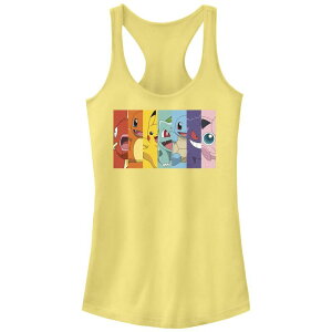 �A�j���L�����N�^�[ ���f�B�[�X �g�b�v�X T�V���c Licensed Character Juniors' Pokemon Characters Rainbow Stripes Racerback Tank Top Banana �X�g���C�v