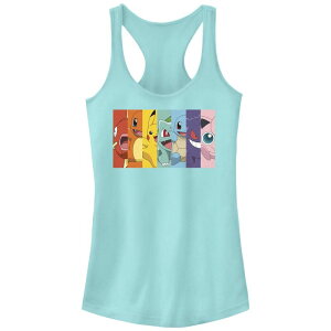 �A�j���L�����N�^�[ ���f�B�[�X �g�b�v�X T�V���c Licensed Character Juniors' Pokemon Characters Rainbow Stripes Racerback Tank Top Cancun �X�g���C�v