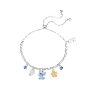 fBYj[ fB[X ANZT[ uXbgEoOEANbg Disney's Lilo & Stitch Silver Tone Crystal Flower Charm Adjustable Bracelet Multi None }`J[