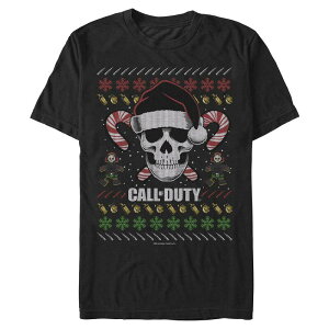 �A�j���L�����N�^�[ �����Y �g�b�v�X T�V���c �O���t�B�b�N Licensed Character Men's Call Of Duty Christmas Graphic Tee Black �u���b�N