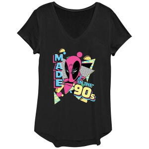 �}�[�x�� ���f�B�[�X �g�b�v�X T�V���c �O���t�B�b�N Women's Marvel Deadpool Made In The 90's Graphic Tee Black �u���b�N