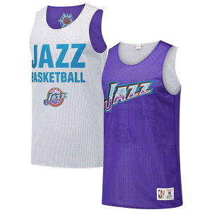 �~�b�`�F��&�l�X �����Y �g�b�v�X T�V���c ���b�V�� �W���[�W�[ Men's Mitchell & Ness Purple Utah Jazz Hardwood Classics Reversible Mesh Practice Jersey Jaz Purple �p�[�v��