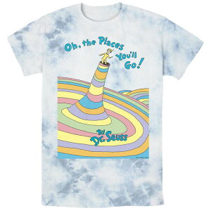 �A�j���L�����N�^�[ �����Y �g�b�v�X T�V���c ���[�X �O���t�B�b�N Licensed Character Men's Dr. Seuss Oh The Places You'll Go Bombard Wash Graphic Tee White Blue �z���C�g