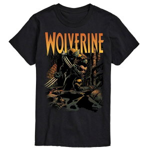 �}�[�x�� �����Y �g�b�v�X T�V���c �O���t�B�b�N Men's Marvel Wolverine Comic Art Graphic Tee Black �u���b�N
