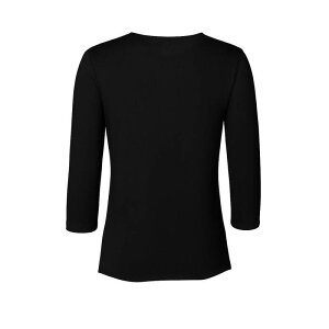 �����C ���f�B�[�X �g�b�v�X T�V���c MeMoi Women's Bonded 3/4 Sleeve Top Black �u���b�N