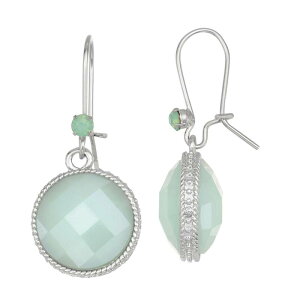 ���F���E�H�� ���f�B�[�X �A�N�Z�T���[ �s�A�X�E�C�������O Simply Vera Wang Silver-Tone Simulated Stone Round Threader Earrings Green �O���[��