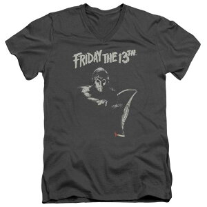 �A�j���L�����N�^�[ �����Y �g�b�v�X T�V���c Licensed Character Friday the 13th Ax Short Sleeve T-Shirt Charcoal �`���R�[��