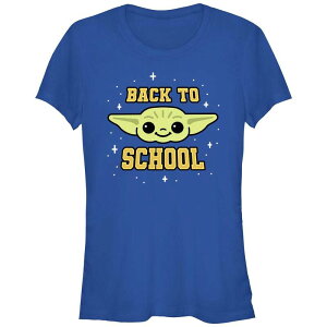 �X�^�[ �E�H�[�Y ���f�B�[�X �g�b�v�X T�V���c �O���t�B�b�N Juniors' Star Wars The Mandalorian Grogu Back To School Fitted Graphic Tee Royal