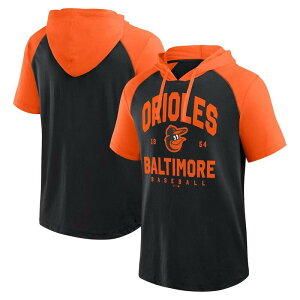 �t�@�i�e�B�N�X �����Y �g�b�v�X T�V���c �p�[�J�[ Men's Fanatics Black Baltimore Orioles Prime Raglan Short Sleeve Hoodie T-Shirt Orl Black �u���b�N